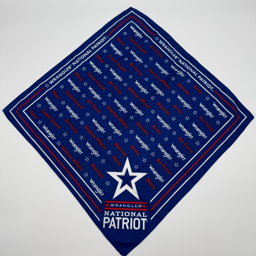 Wrangler National Patriot Bandana Scarf Navy Blue White Red Stars Military